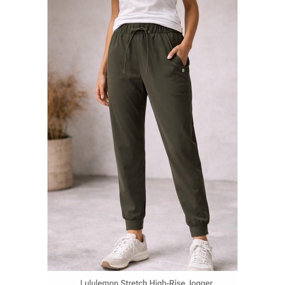 Lululemon Stretch High-Rise Jogger Dark Olive Luxtreme Size 4 W5DQDS EUC